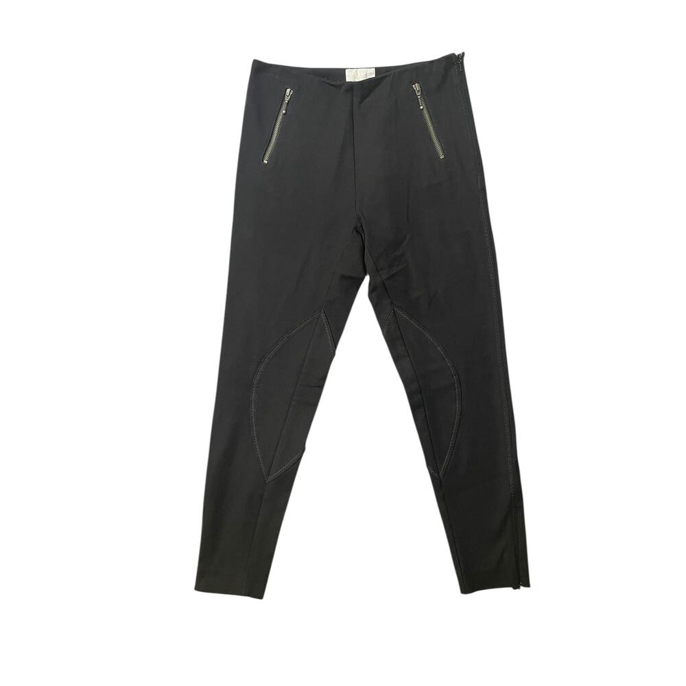Pure Collection Black Horse‎ Riding Pants w/ Knee Patches SZ 4 Equestrian Preppy
